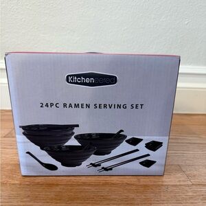 New in box 24 Piece Ramen Serving Set
Serves Set Of 4 Black